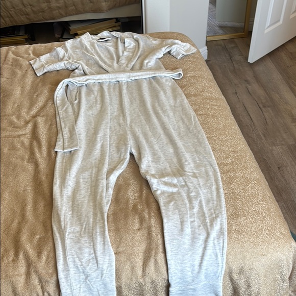 Hatch Light Gray Pajama Jumpsuit - Picture 1 of 2